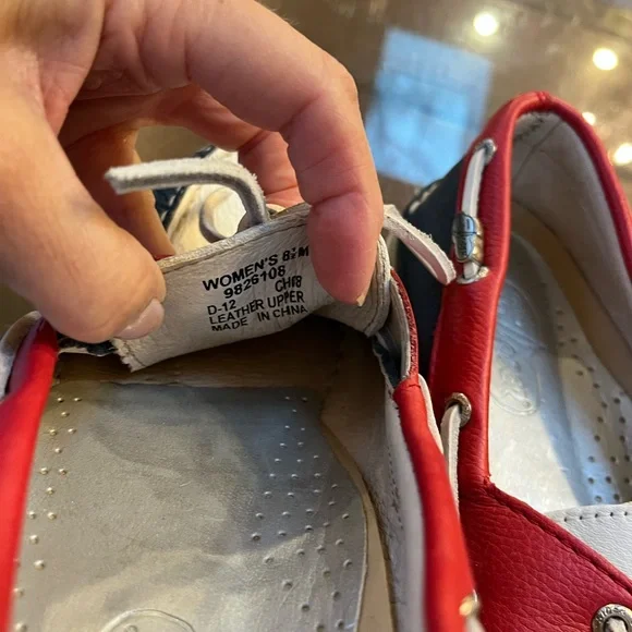 Womans sperry Topsider Red white and Blue Boat Shoes Sz 8.5 - Picture 5 of 6